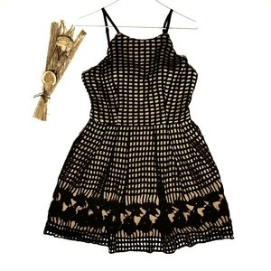 Aqua Womens Lace Overlay Party Dress